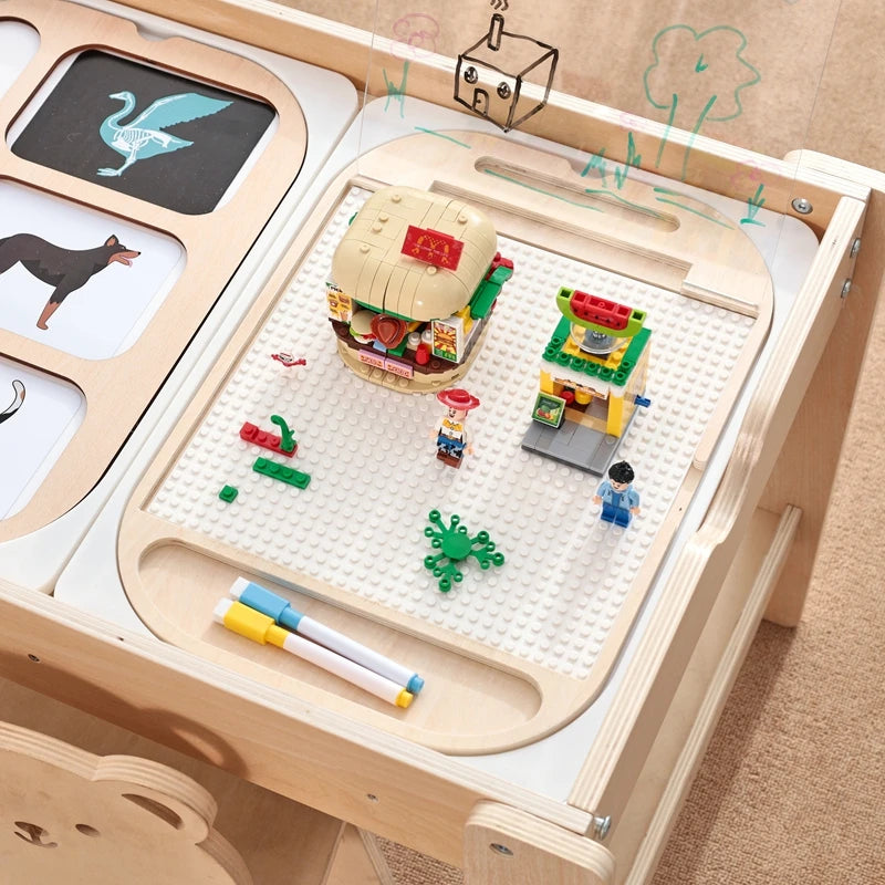 Montessori Children's Optical Wooden Sensory Table Used for Sensory Board Games Number and Letter Spelling Toys Gift