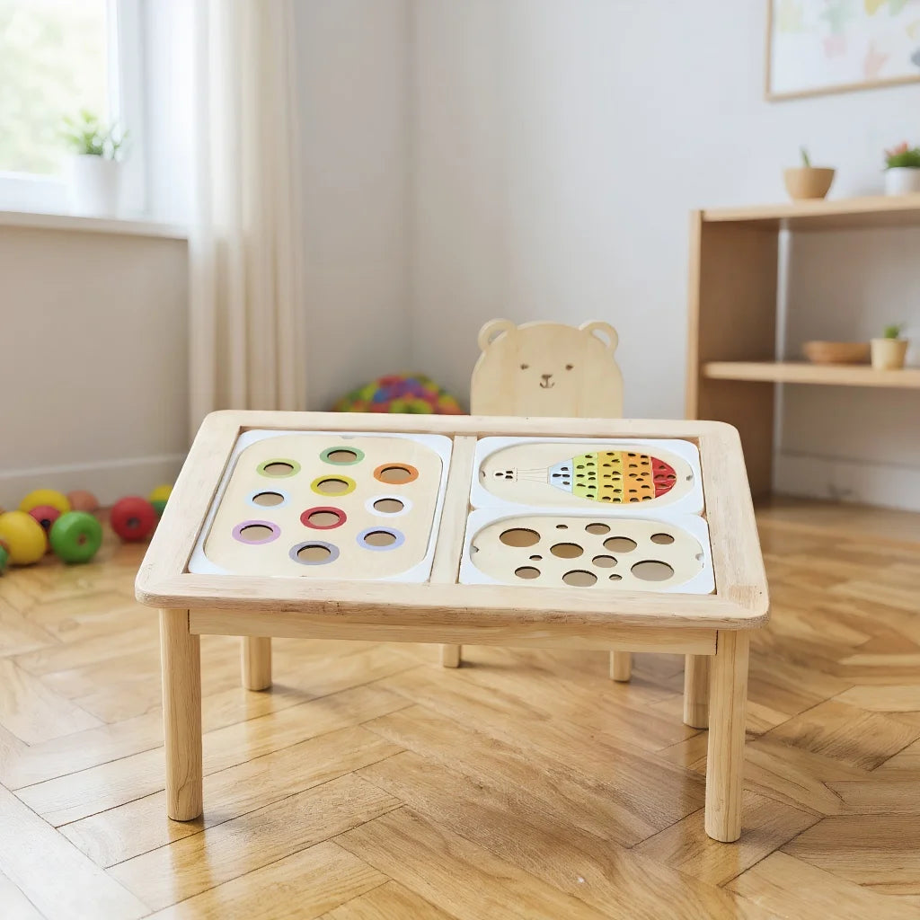 Wooden Montessori Sensory Table Board Kids Colorful Ball Sorting Game Early Learning Toy Kids Fine Motor Skills Training Gift