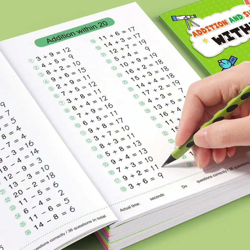 Children's Math Exercise Book, Math Improvement Tool: Addition and Subtraction Within 100, Ideal Math Education Workbook, Back-To-School Gift.
