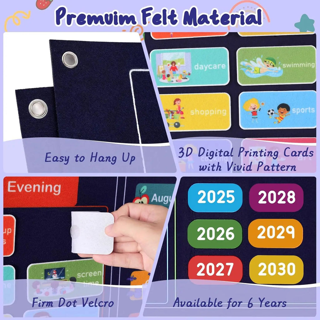 My First Daily Calendar Circle Time Preschool Classroom Learning Toys Daily Routine Chart for Kids with Autism Learning Material