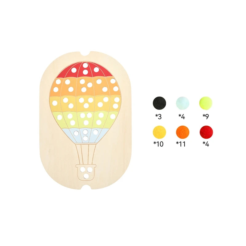 Wooden Montessori Sensory Table Board Kids Colorful Ball Sorting Game Early Learning Toy Kids Fine Motor Skills Training Gift
