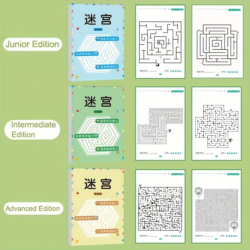 Maze Training Book, Used to Improve Concentration, a Puzzle Game Designed to Enhance Students' Thinking and Attention, an Intellectual Development Toy.