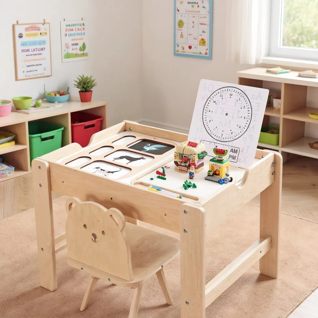 Montessori Children's Optical Wooden Sensory Table Used for Sensory Board Games Number and Letter Spelling Toys Gift