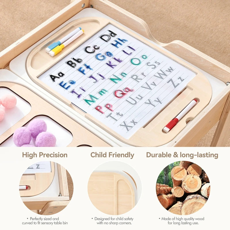Montessori Children's Optical Wooden Sensory Table Used for Sensory Board Games Number and Letter Spelling Toys Gift