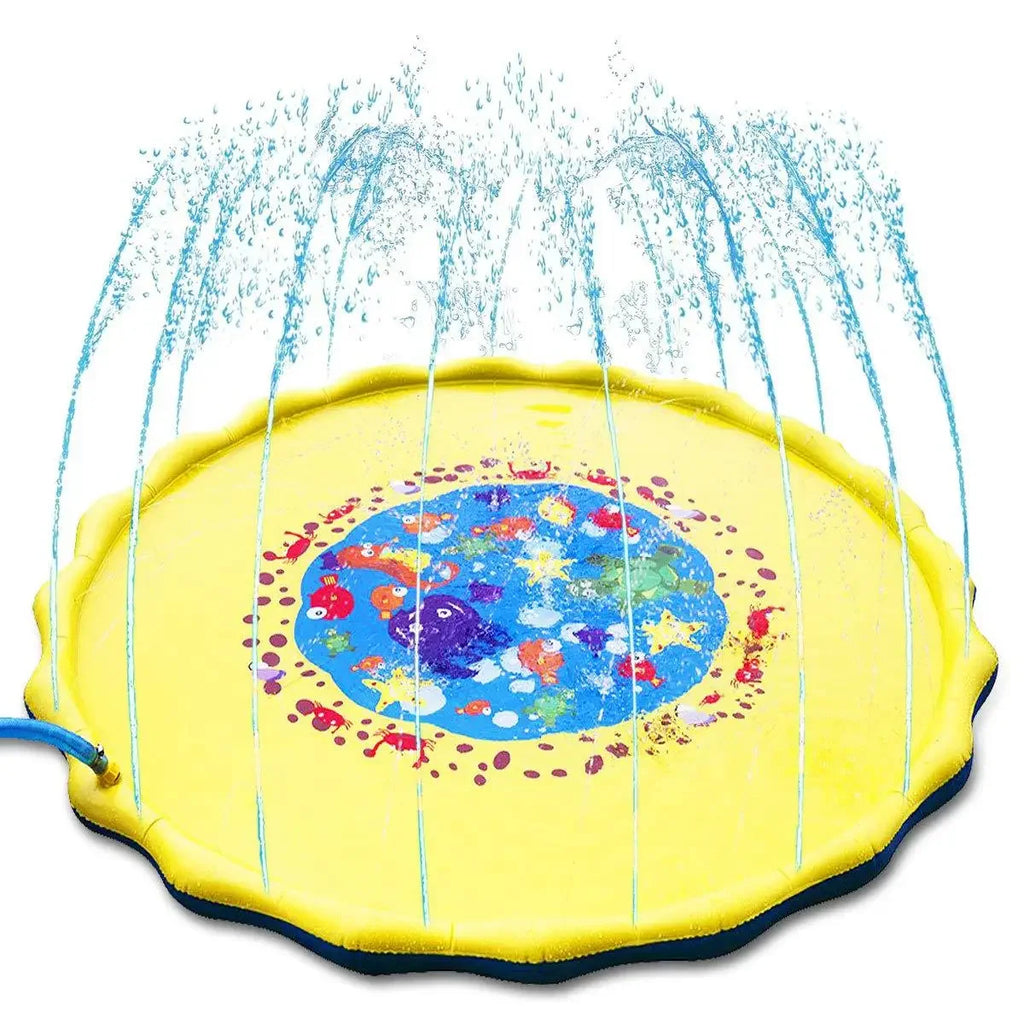 PVC Inflatable Water Spray Pad, Courtyard Water Play Pad, Blue Dolphin Pattern Water Sports Mat