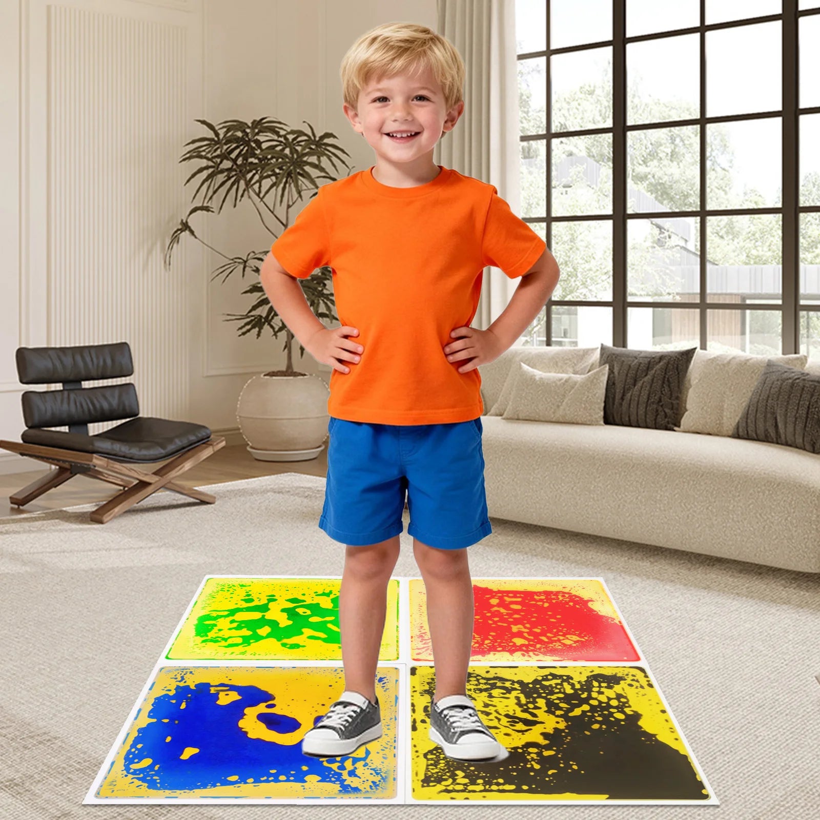 Hot Sale Liquid Sensory Mat 3-12 Years Old Kids Early Education Stress Relief Touch Play Mat Puzzle Sensory Development Water Ma