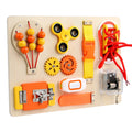 Hot Air Balloon Busy Board Wooden Sensory Toy With Gear Lock & Pull Rope Cognitive Activity Panel | Fine Motor Skills Training