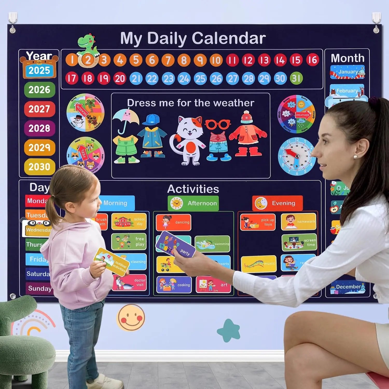 My First Daily Calendar Circle Time Preschool Classroom Learning Toys Daily Routine Chart for Kids with Autism Learning Material