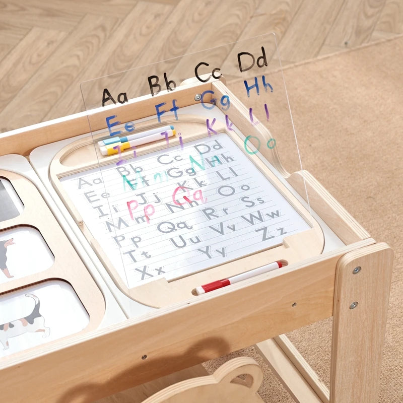 Montessori Children's Optical Wooden Sensory Table Used for Sensory Board Games Number and Letter Spelling Toys Gift