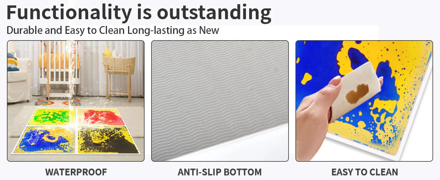 Hot Sale Liquid Sensory Mat 3-12 Years Old Kids Early Education Stress Relief Touch Play Mat Puzzle Sensory Development Water Ma