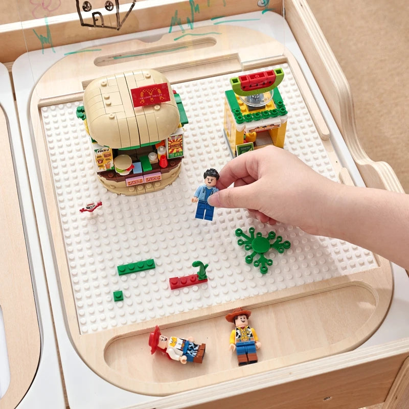 Montessori Children's Optical Wooden Sensory Table Used for Sensory Board Games Number and Letter Spelling Toys Gift