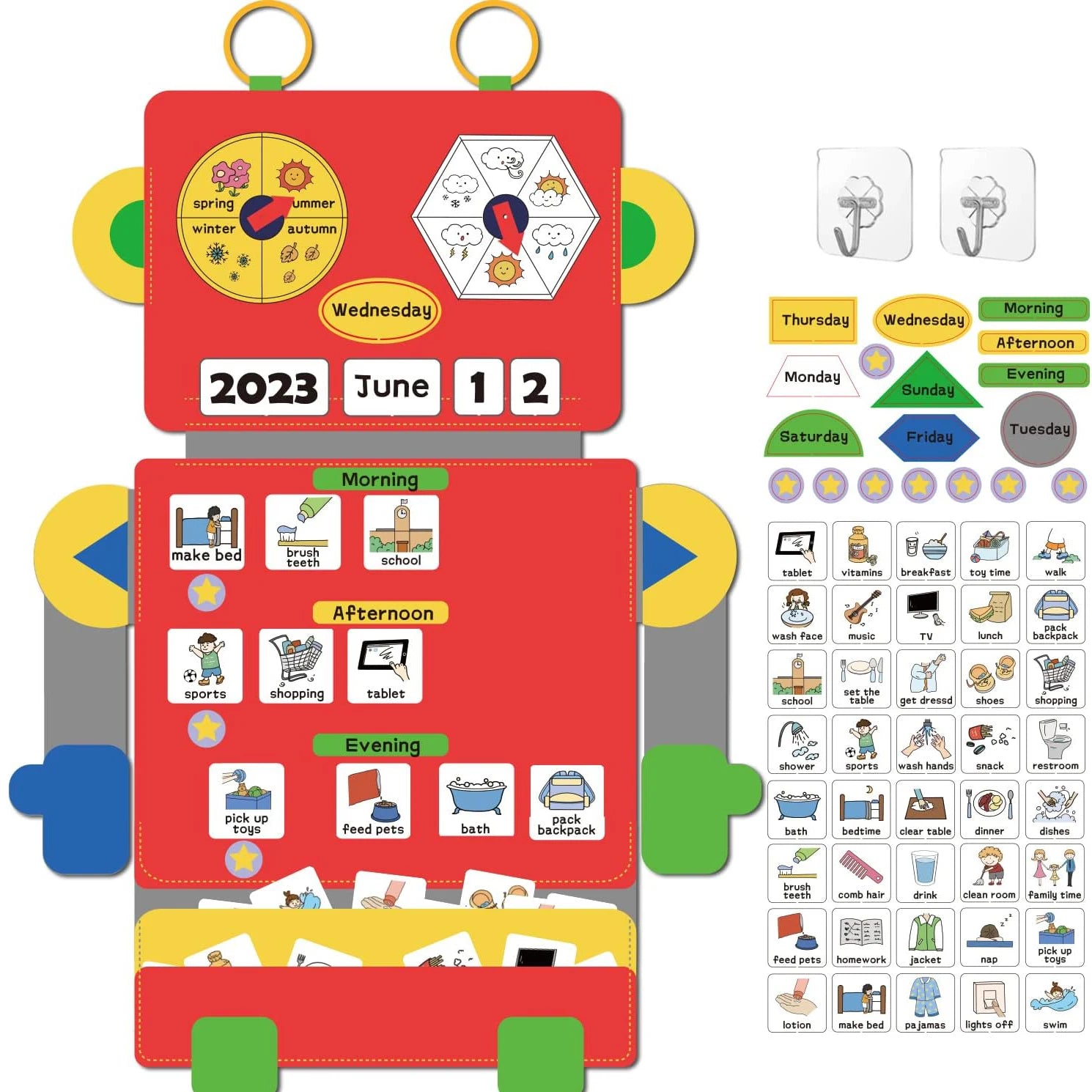 My First Daily Calendar Circle Time Preschool Classroom Learning Toys Daily Routine Chart for Kids with Autism Learning Material