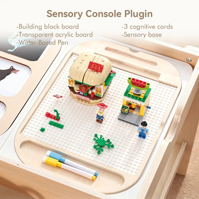 Montessori Children's Optical Wooden Sensory Table Used for Sensory Board Games Number and Letter Spelling Toys Gift