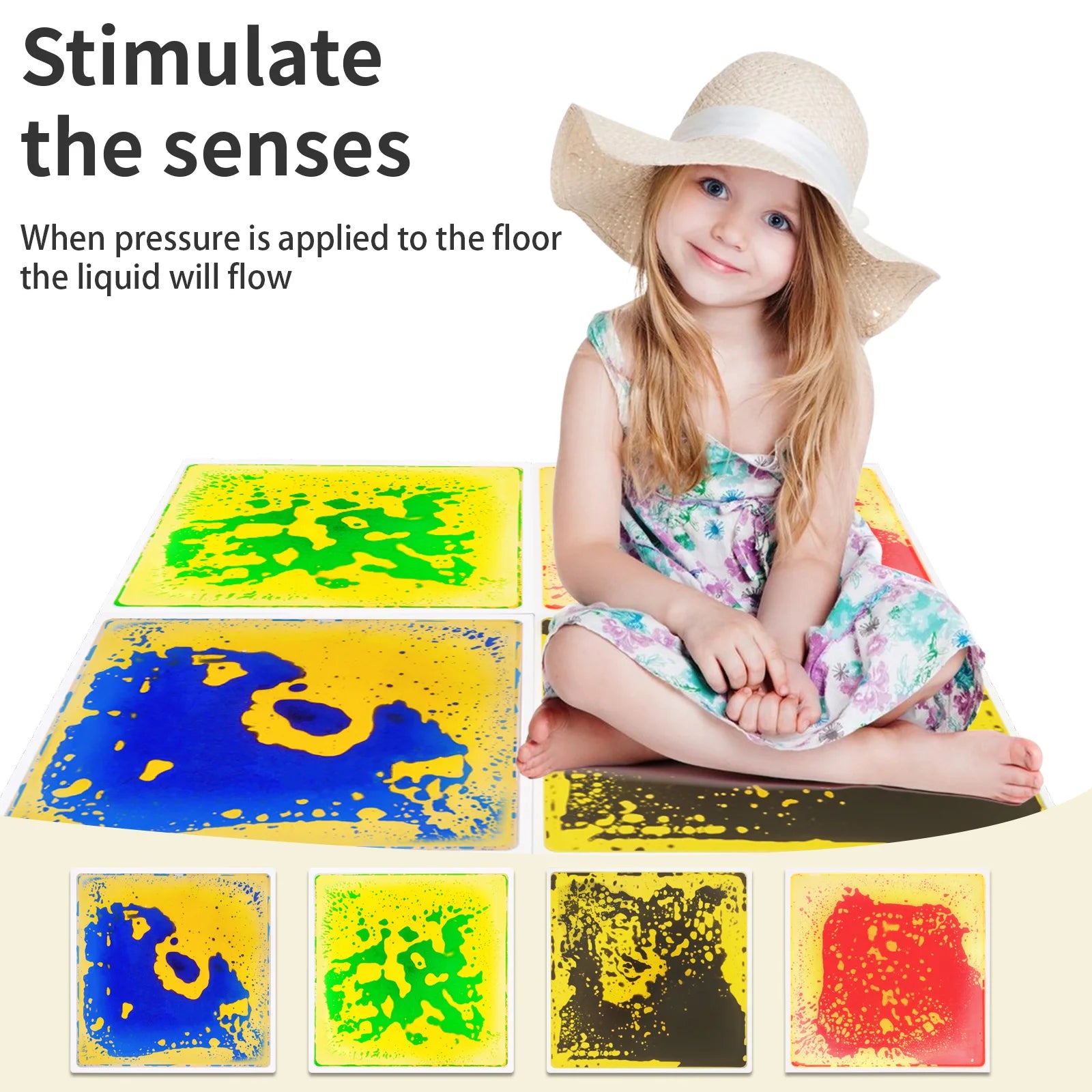 Hot Sale Liquid Sensory Mat 3-12 Years Old Kids Early Education Stress Relief Touch Play Mat Puzzle Sensory Development Water Ma