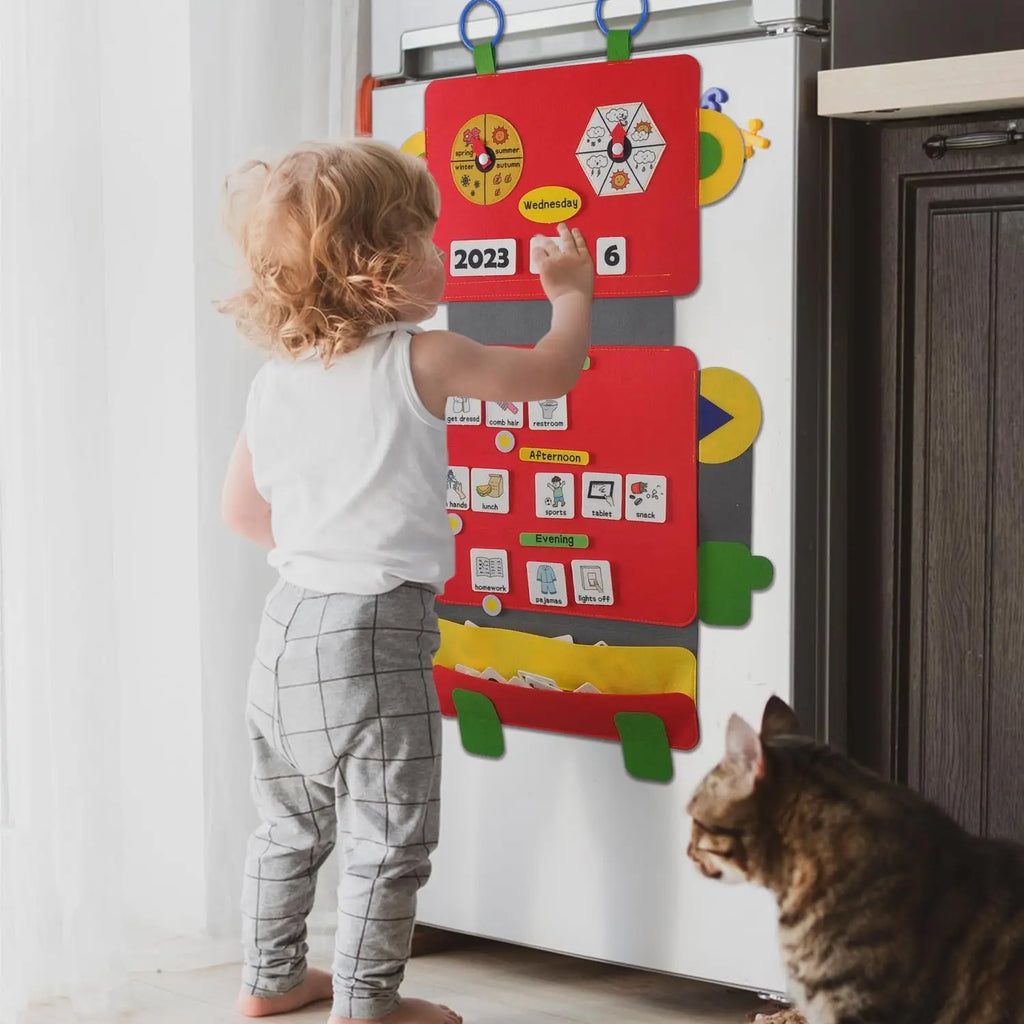 My First Daily Calendar Circle Time Preschool Classroom Learning Toys Daily Routine Chart for Kids with Autism Learning Material