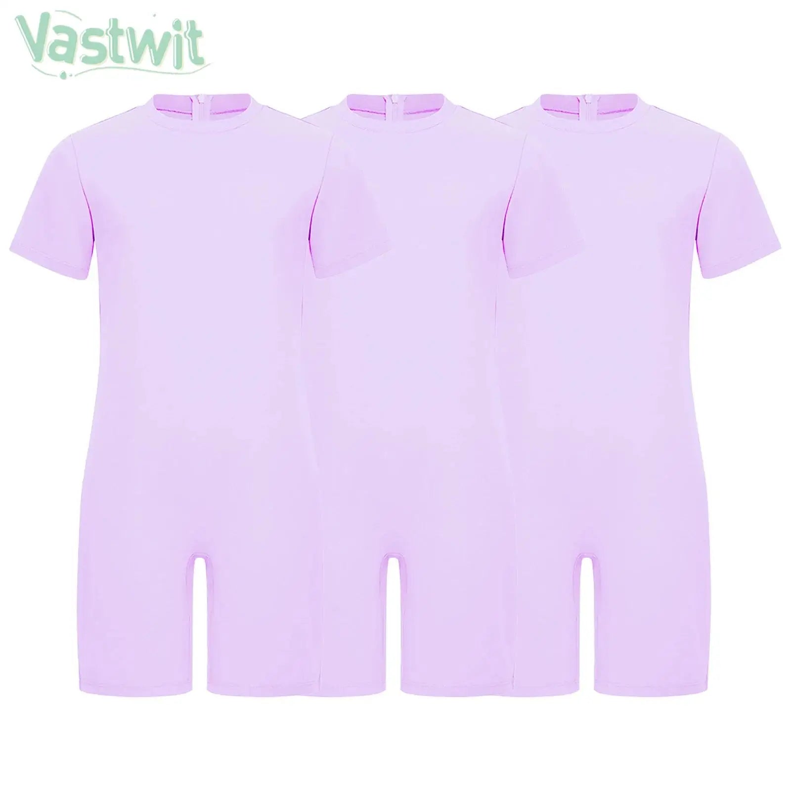 Children Boys Girls 3Pcs Set Autism Special Needs Adaptive Clothing Short Sleeve Back Zipper Anti-strip Solid Color Bodysuit