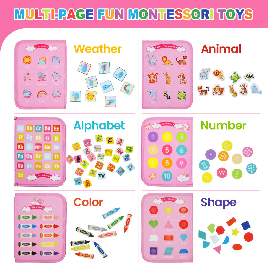 Busy Board Montessori Toys for Toddler Busy Book Sensory Preshool Early Education Learning Fine Motor Skills Toys For Children