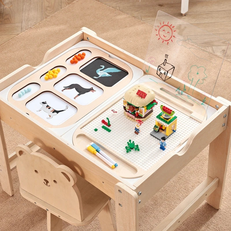 Montessori Children's Optical Wooden Sensory Table Used for Sensory Board Games Number and Letter Spelling Toys Gift