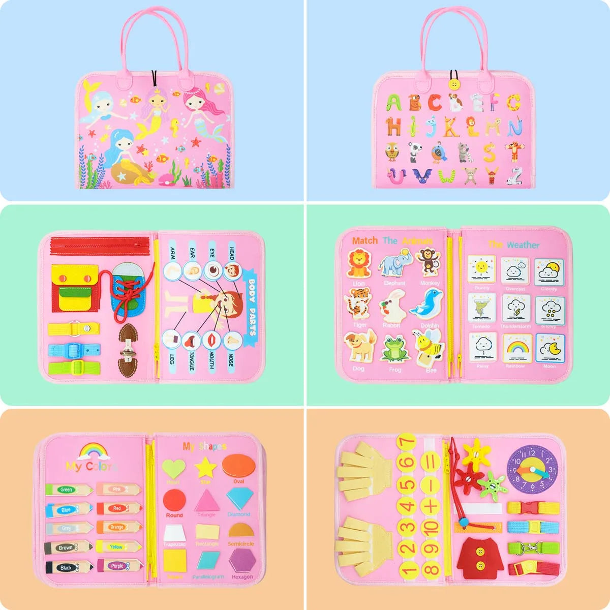 Busy Board Montessori Toys for Toddler Busy Book Sensory Preshool Early Education Learning Fine Motor Skills Toys For Children