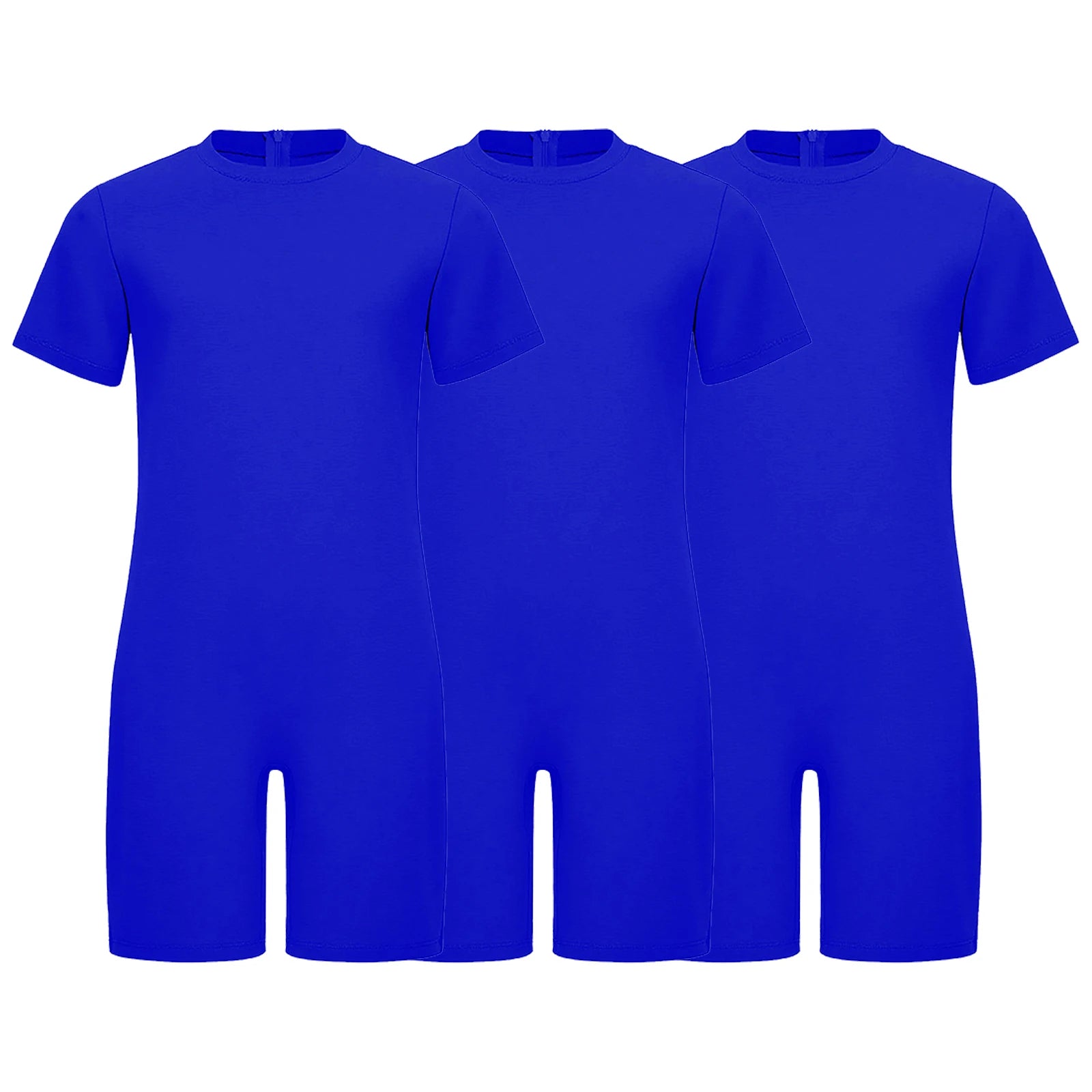 Children Boys Girls 3Pcs Set Autism Special Needs Adaptive Clothing Short Sleeve Back Zipper Anti-strip Solid Color Bodysuit
