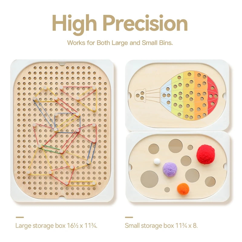Wooden Montessori Sensory Table Board Kids Colorful Ball Sorting Game Early Learning Toy Kids Fine Motor Skills Training Gift