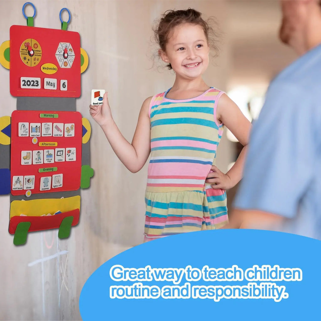 My First Daily Calendar Circle Time Preschool Classroom Learning Toys Daily Routine Chart for Kids with Autism Learning Material