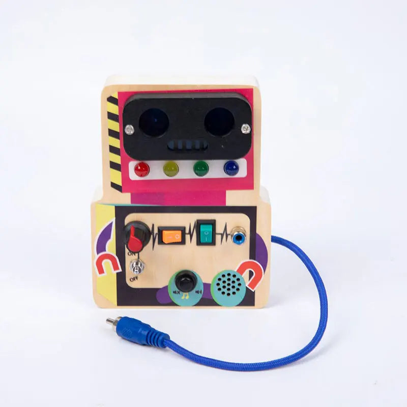 Montessori Busy Board Sensory Toys Wooden With LED Light Switch Control Board Travel Activities Children Games For 2-4 Years Old